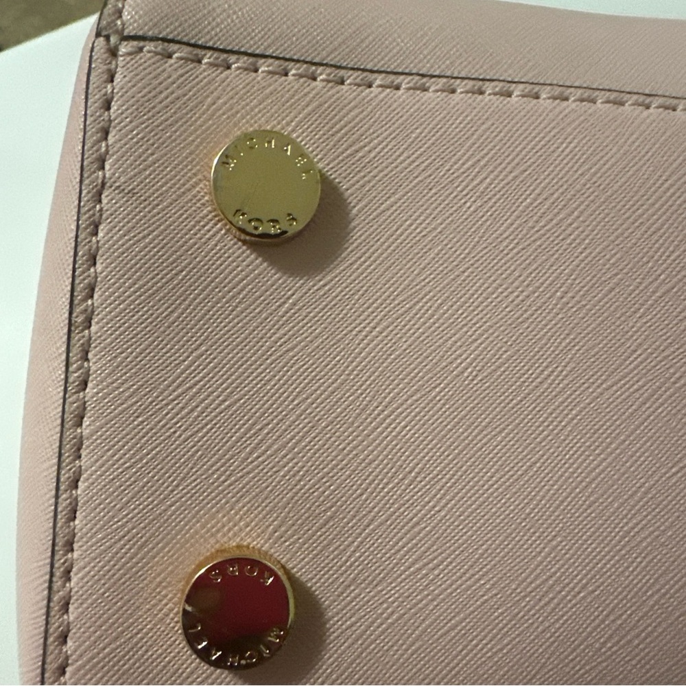 Michael Kors Kellen Saffiano  Leather Medium Satchel Blossom Pink - Picture 11 of 13